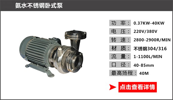 氨水不銹鋼臥式泵